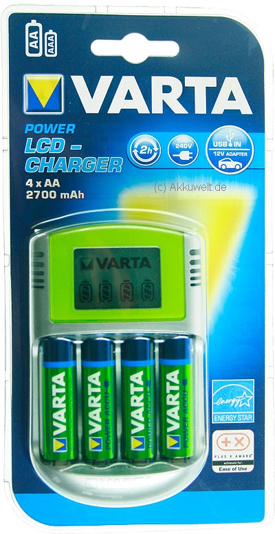 Varta LCD Charger Included 4 x Mignon 2700mAh (AA) 2-4