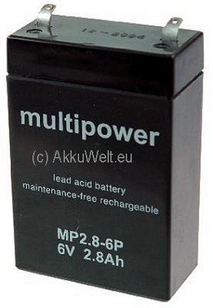 Battery Multipower MP2.8-6 PB 6V 2800mAh Connetion Faston 4,