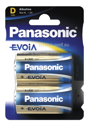 Battery Panasonic Evoia LR20 Mono D 2er Blister 1,5V Size XL Tor
