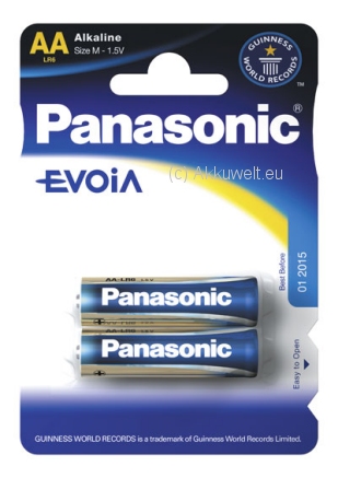 Battery Panasonic Evoia LR6 Mignon AA 2er Blister 1,5V Size M AM