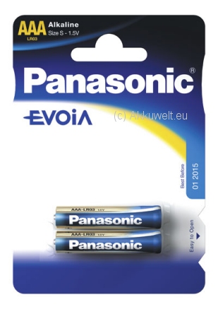 Battery Panasonic Evoia LR03 Micro AAA 2er Blister 1,5V Size S A